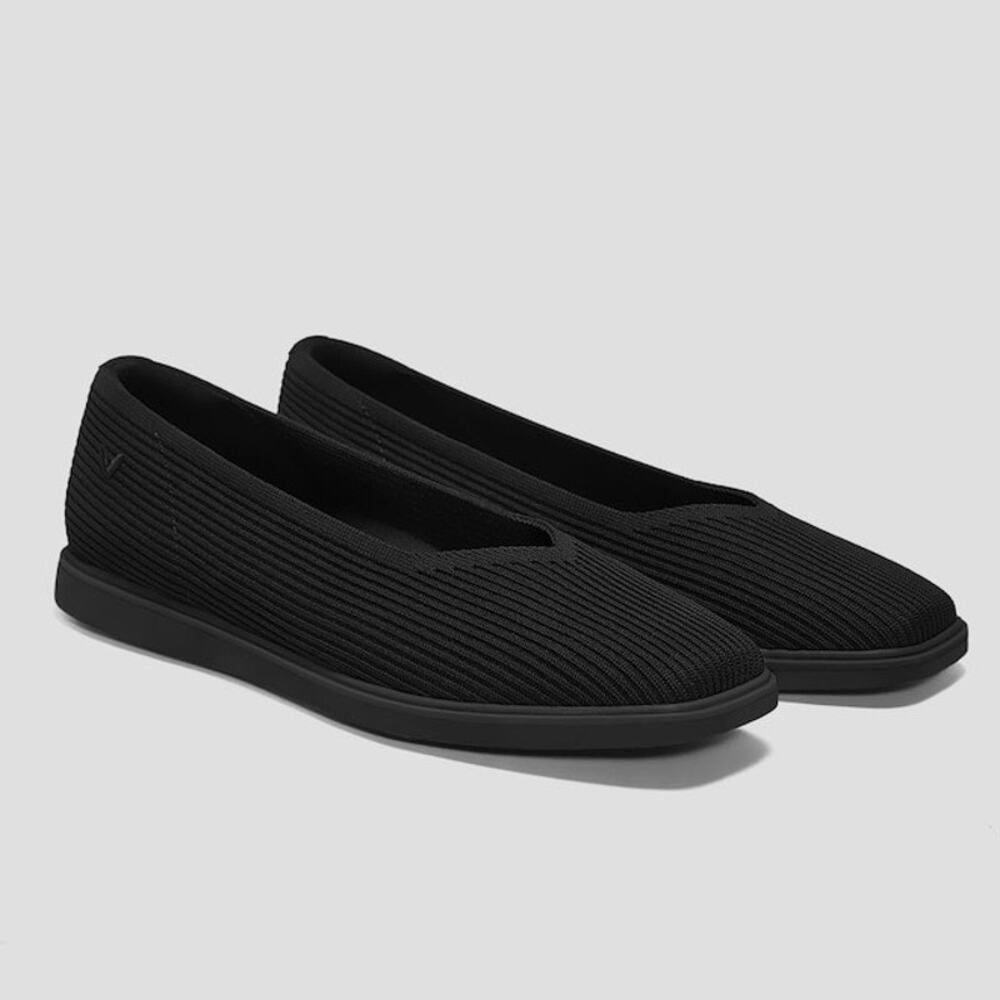 Vivaia Mabel All Day Standing Square Comfort Wtr RPT Flats Black Washable 10